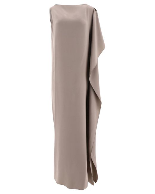 "Bora" One épaule crêpe de chine robe Max Mara Pianoforte en coloris Gray