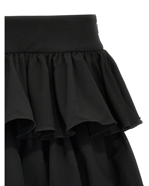 Rotar Birger Christensen 'Mini de rufa ancha' falda ROTATE BIRGER CHRISTENSEN de color Black