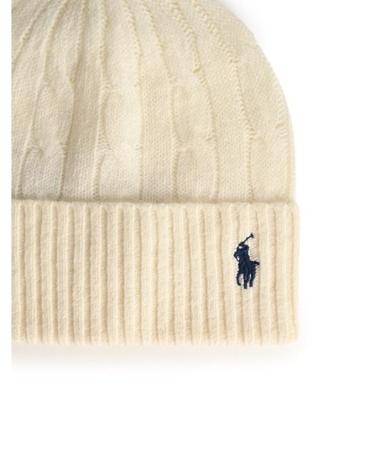 Polo Ralph Lauren Natural Ivory Wool Blend Beanie