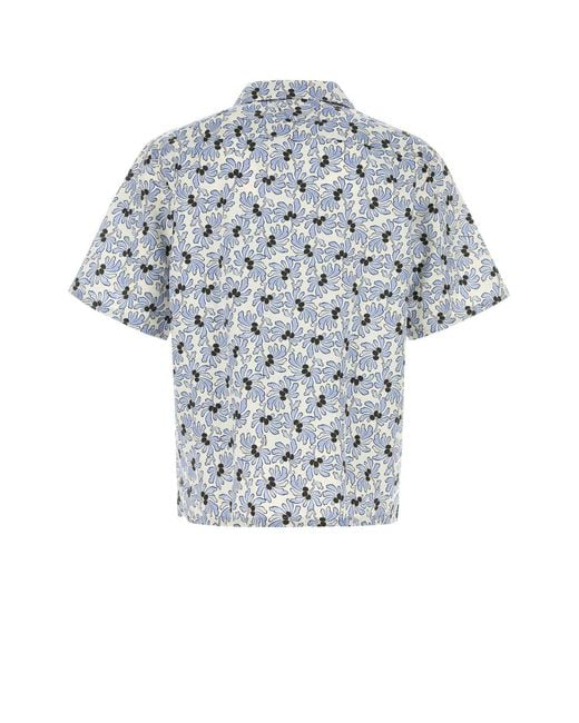 Prada Blue Floral Shirt for men