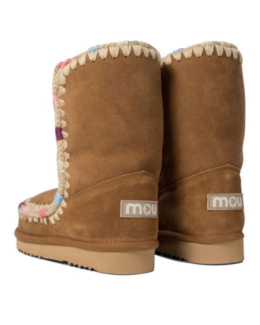 Mou Brown Eskimo 24 Overstitching Ankle Boots