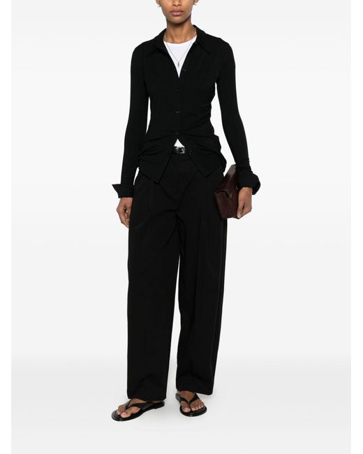 Totême Black Slim Solid Shirt