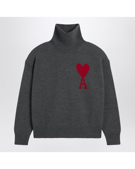 AMI Gray Turtleneck Sweater Ami De Coeur for men