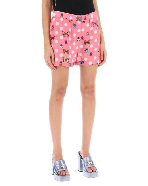 Shorts Butterflies&Ladybugs Polka Dot di Versace in Pink