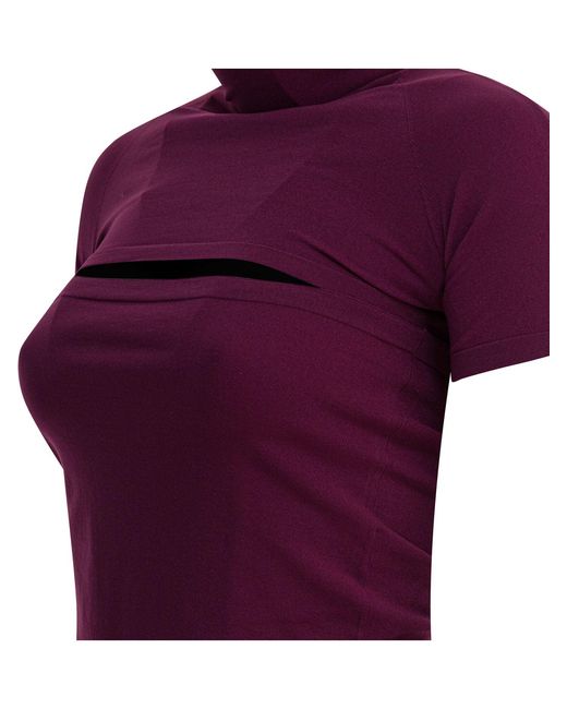 Alaïa Purple Cut Out Bodycon Dress