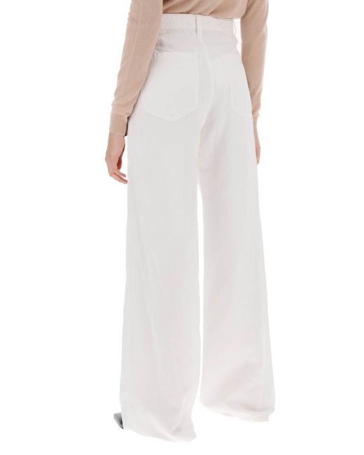 Algodón y pantalones de lino Brunello Cucinelli de color White