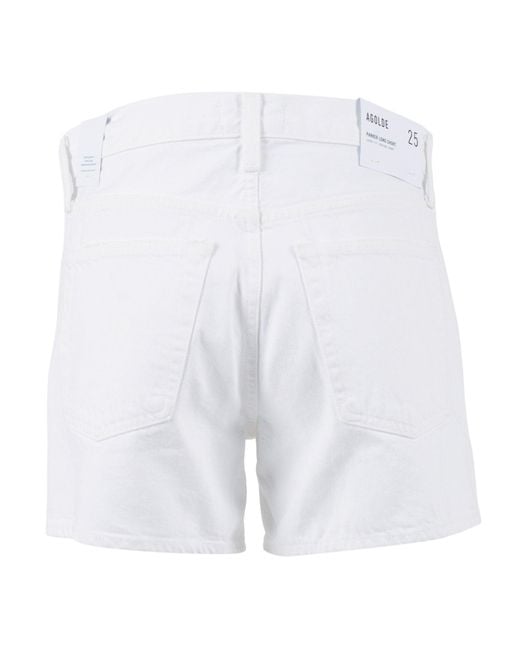 Agolde White Parker Long Short