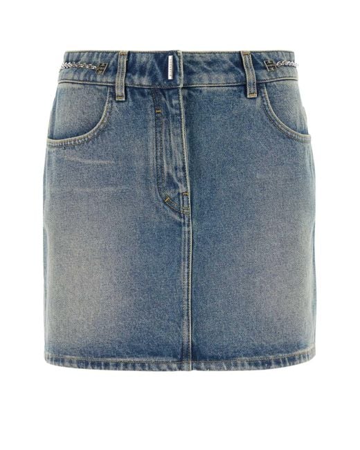 Givenchy Blue Denim Skirts