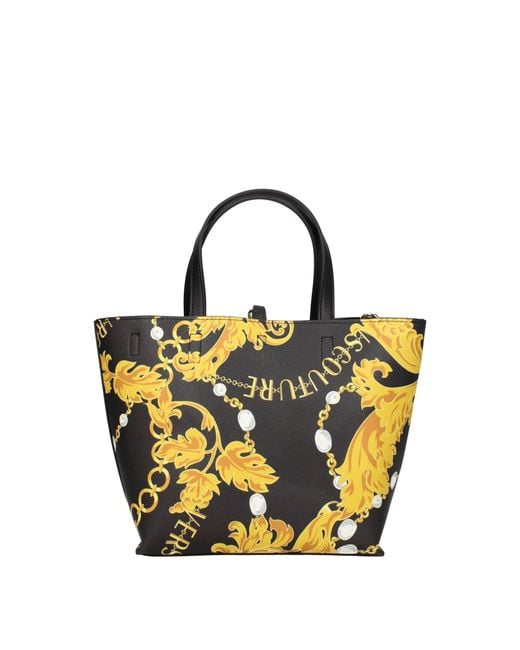 Versace Jeans Metallic Hand Bags Couture Polyurethane