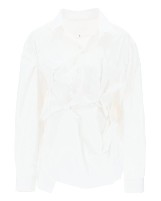 Maison Margiela Gedrapeerd Oversized Shirt in het White