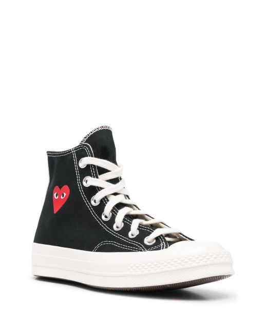 COMME DES GARÇONS PLAY Black C70 Hi Top Small Heart Shoes