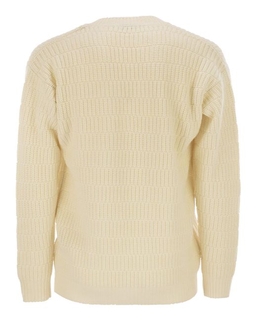 PT Torino Natural Wool Sweater With V-Neck for men