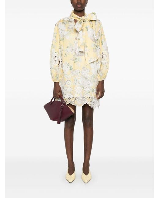 Zimmermann Natural Acacia Linen Mini Dress