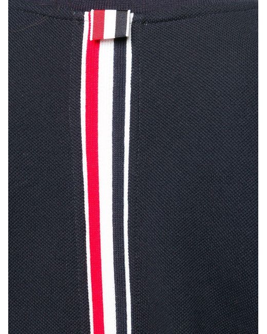 Thom Browne Black Relaxed Fit Short Sleeve Tee W/ Center Back Rwb Stripe