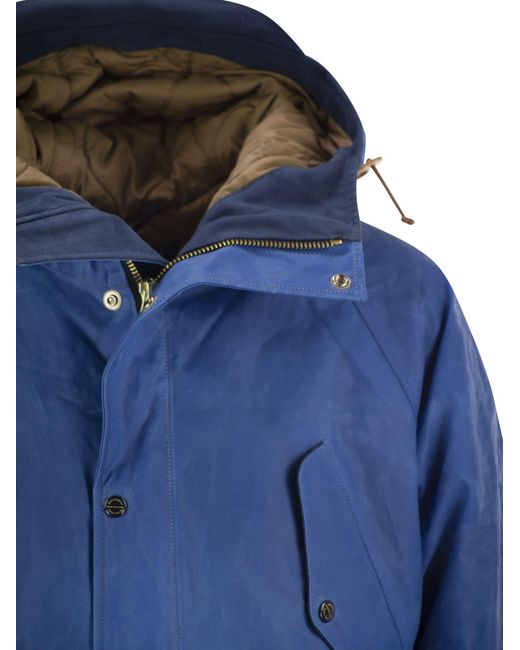 Manifattura Ceccarelli Blue New Fisherman Parka With Hood for men