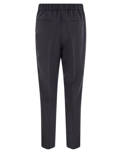 Peserico Blue Soft Pants Made Of Stretch Viscose Technical Canvas