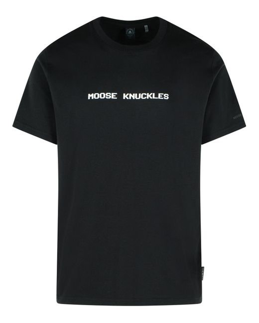 Moose Knuckles Elch Knöchel schwarzes Baumwoll -T -Shirt in Black für Herren
