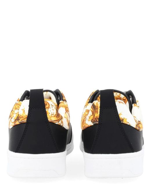 Versace Jeans Couture Black Leather Sneakers for men
