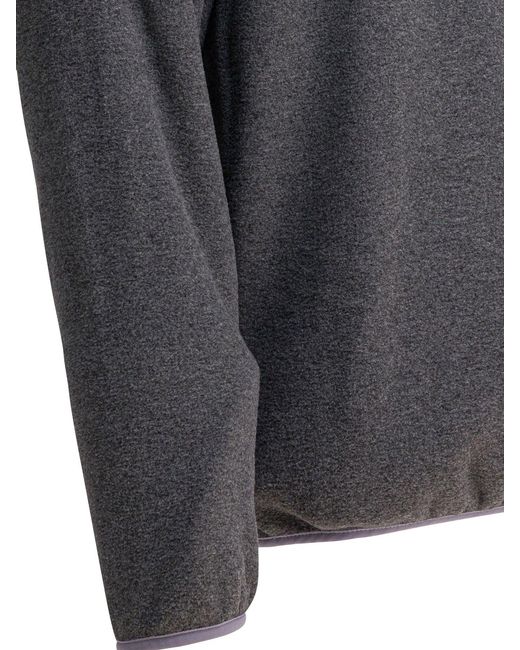 Patagonia Gray "Lightweight Synchilla Snap T Fleece" Sweatshirt mit halbem Reißverschluss
