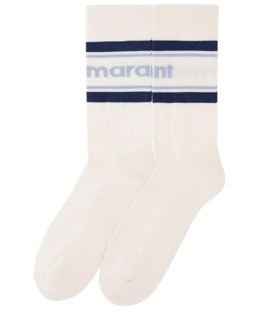Isabel Marant White Socks With Logo