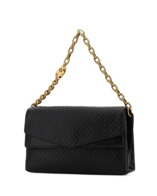 Gucci Black Leather Large Shoulder Bag