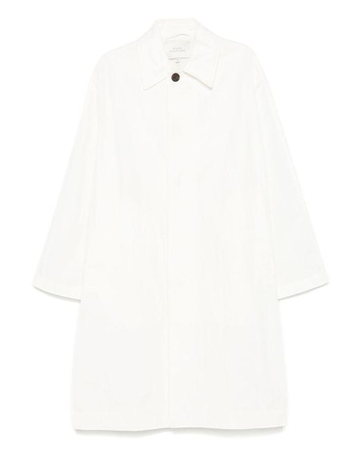 Studio Nicholson White Nylon And Cotton Blend Coat