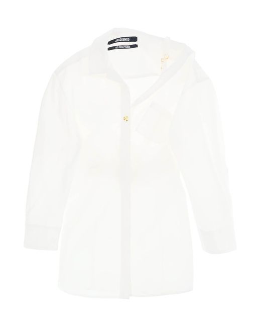 "The Mini Shirt Dress Chemise G Jacquemus de color White