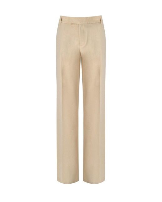 FEDERICA TOSI Natural Butter Wide Leg Trousers