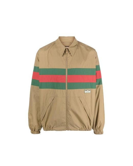 Gucci Web Stripe Shirt Jacket in het Green voor heren