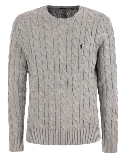 Polo Ralph Lauren Gray Plaited Cotton Jersey for men