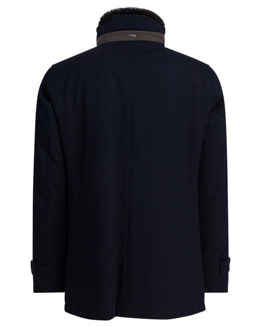 Herno Blue Single-Breasted Coats