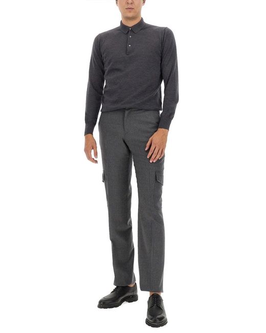 Lardini Gray Wool Pants for men