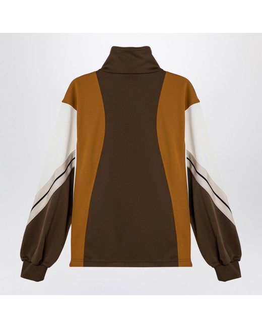 Palm Angels Brown Sweatshirt Over Colour-Block/Ochre