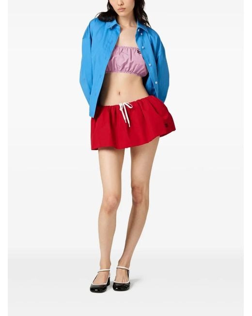 Miu Miu Red Gonne Popeline
