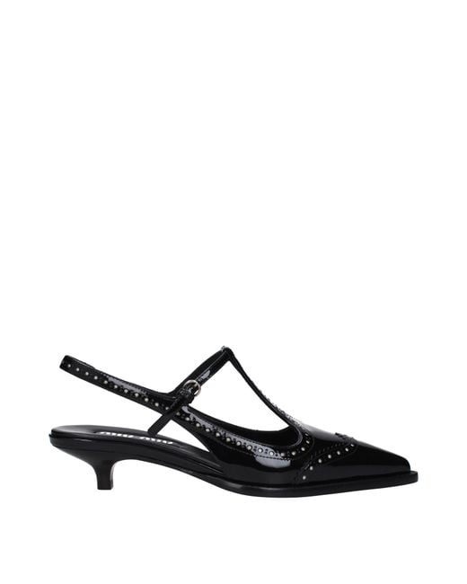 Miu Miu Black 35Mm Slingback Pumps