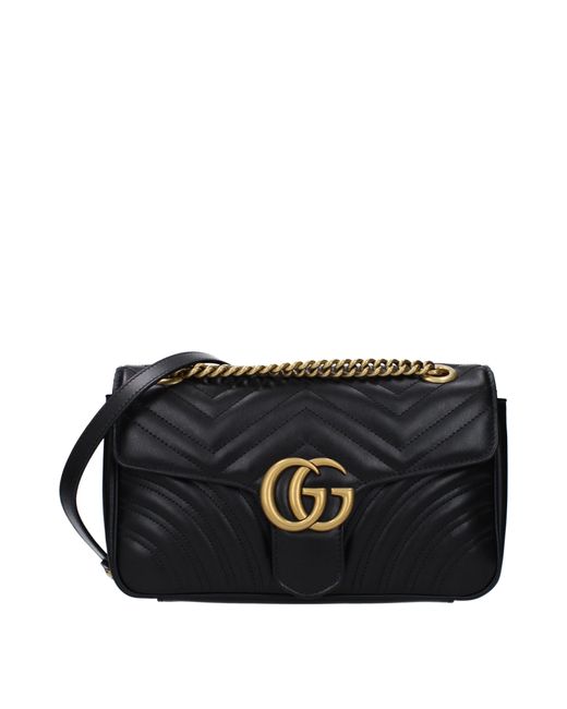 Gucci Umhängetaschen Marmont kleine Frauen Leder schwarz in Black für Herren