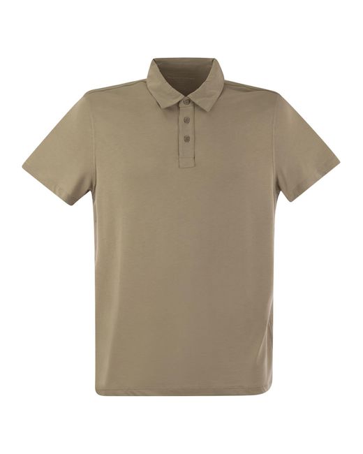 Short Shorted Polo Shirt a Lyocell di Majestic in Gray