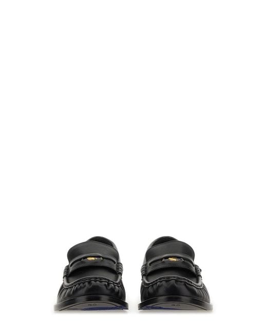 Burberry Black Cadet Grained Calf Leather Penny Loafers