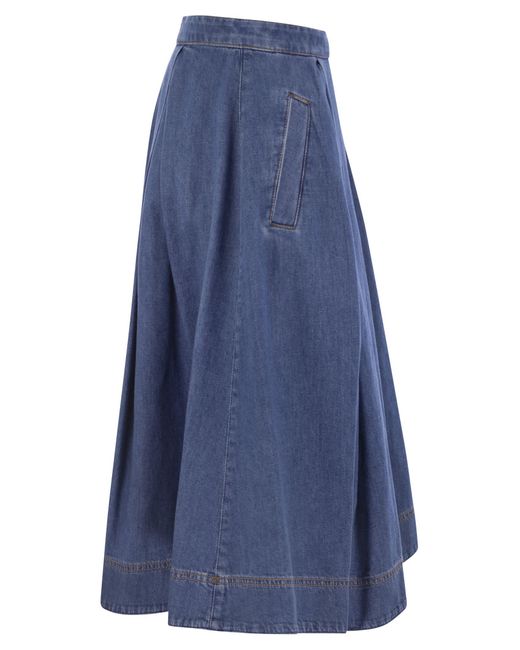 Weekend by Maxmara Blue Wochenend Max Mara Trockener Baumwoll -Jeansrock