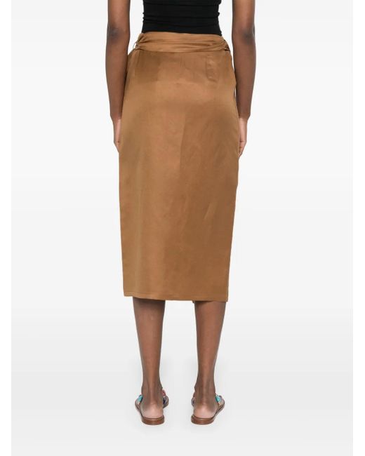 Max Mara Tequila Midi Rok in het Natural