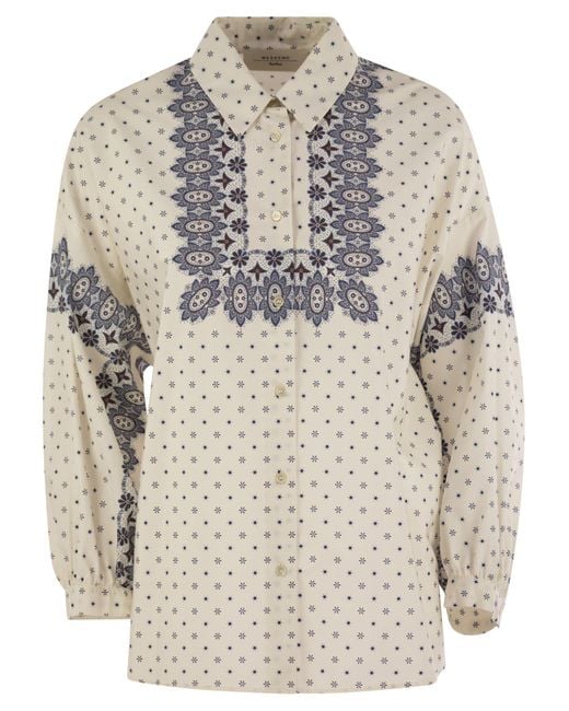 Weekend by Maxmara Gray Weekend Max Mara Adda Cotton Poplin Shirt