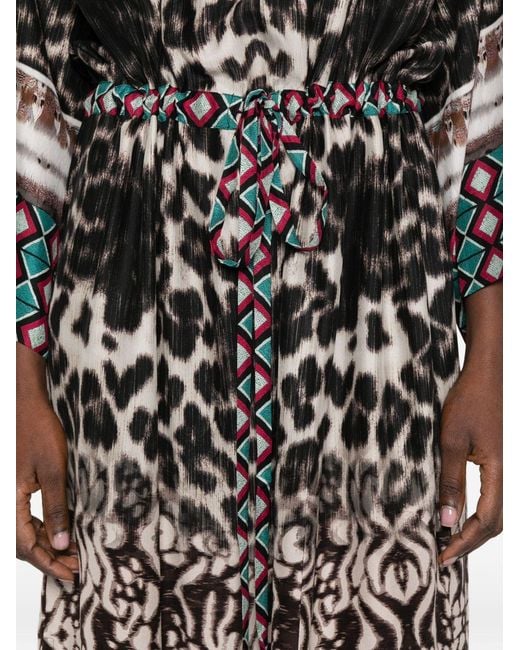 Pierre Louis Mascia White Printed Silk Dress