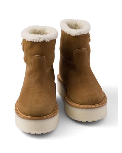 Prada Wildlederstiefeletten in Brown für Herren