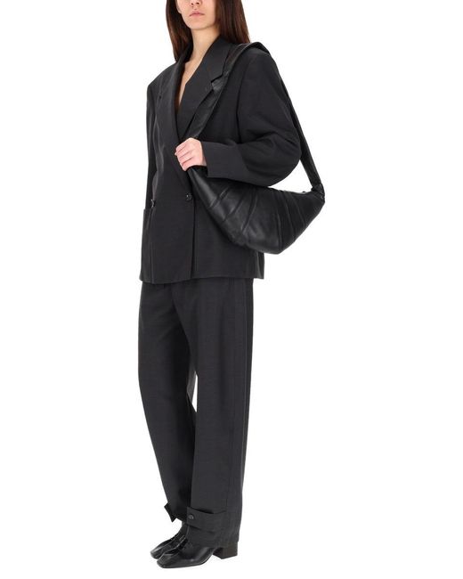 Lemaire Black Curved Tailored Pants