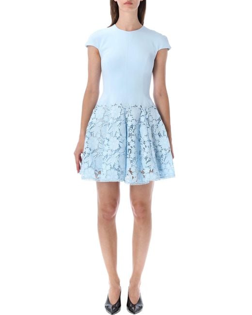 Self-Portrait Blue Elegant Mini Dress For