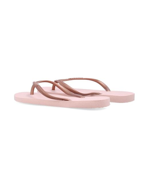Havaianas Pink Slim Logo Flip-Flops