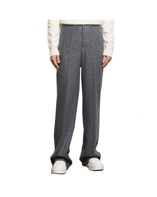 Jil Sander Blue High-Waisted Tailored Wool Pants for men