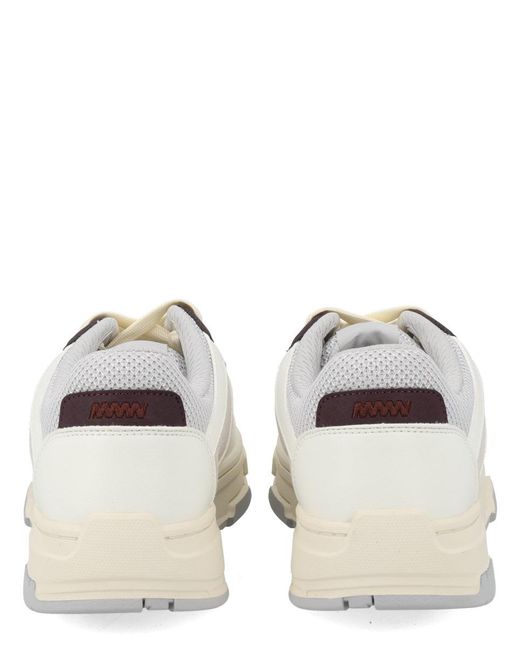 HUGO White Solid Lace-Up Sneakers for men
