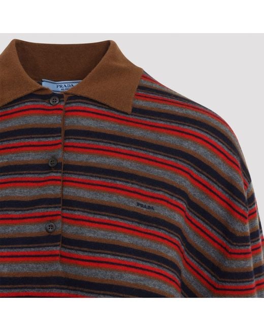 Prada Red Cashmere Polo