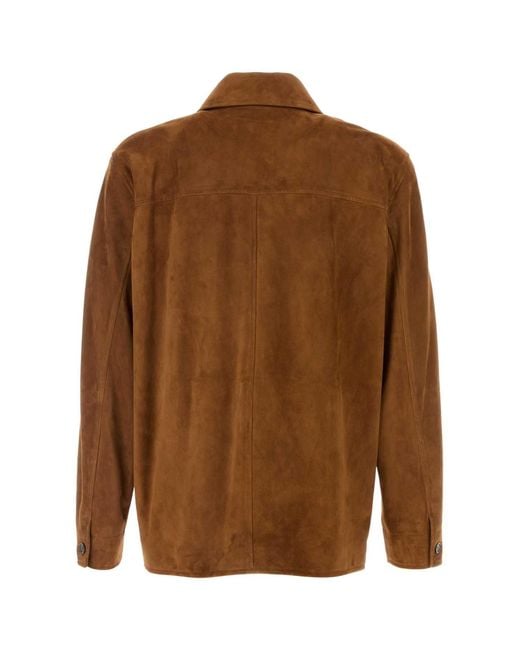 Saint Laurent Brown Caramel Suede Jacket for men